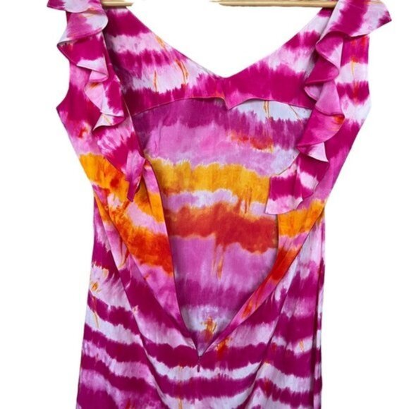 NWT Escada Tiedye Georgette Dress Women Size 42 US L - Picture 5 of 8